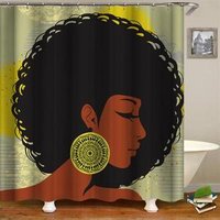 Afro African Woman Art Sexy Lady Bathroom Shower Curtain Set