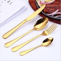 Stainless steel 4-piece sleeve gold plated design european tableware