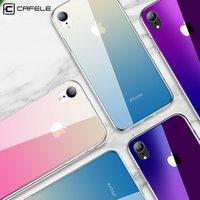Cafele Luxury Gradient Transparent Case Mobile Phone Protective Tempered Glass Cover Case For X Xr Xs Xs Max Back Cover