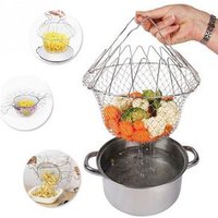 Folding Stainless Steel Frying Basket Kitchen Use