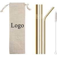 Metal Stainless Steel Drinking Straws Set