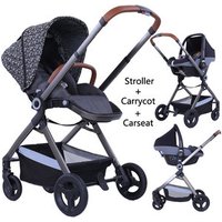 Baby Stroller 3 In 1 Luxury High Landscape Travel System Baby Pram 360 Rotation Pushchair with Bassinet and Car Seat