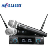 DUAL channel fixed frequency handheld style VHF wireless microphone for karaoke