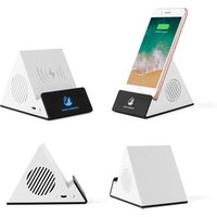 Customized Full Color Print Light Up logo Wireless speaker with charger 5W output