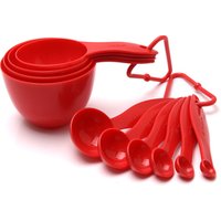 High Quality food grade Kitchen gadgets tools 10pcs Plastic Measuring Cup And Spoon Set/ Powder Measuring Cup Set