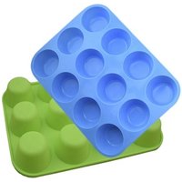 12 Cups Round Muffin Cake Pan Molds Cupcake Pan Baking Silicone Mold