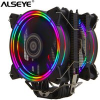 ALSEYE H120D cpu air cooler RGB Fan 120mm PWM 4 Pin 6 Heat Pipes Cooler for LGA 775 115x 1366 2011 AM2+ AM3+ AM4