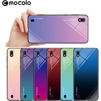 New tempered glass a10 cell phone case gradient color mobile phone protective case For Samsung A10