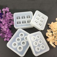 Handmade Diy craft accessory Crystal beads Square Round Jewelry Pendant Resin Casting Mold