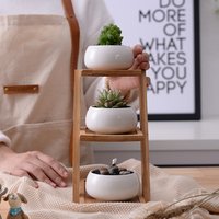 APHACATOP Simple white creative succulent botany ceramic oblate flower plant pot