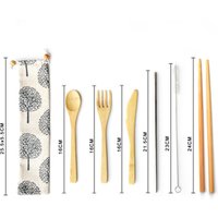 Bamboo cutlery set/camping cutlery set/reusable flatware set dinning table set picnic utensils bamboo travel utensils set