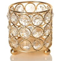 Crystal Cylinder Tea Light Candle Holder