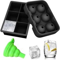 2 Pack wholesale custom round ball Whiskey Beer 6 giant cubes large silicone ice cube tray mold for Kitchen Party Bar