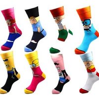 high quality funny novelty happy crew man comics sublimation socks customs logo wholesale