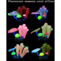 Aquarium fish tank decoration artificial plastic plant underwater soft coral ornament Fluorescent anemone coral column