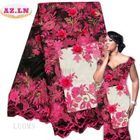 Bridal Rhinestone 3D Flower Lace Fabric Wedding Dresses