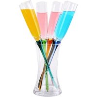 Glass Cocktail & Champagne Set 6 Cups Stand
