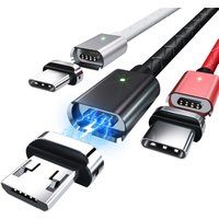 3 in 1 Micro USB Magnetic Magnet Quick 2.4A USB Type C Cable Phone Data Cables Fast Charging Phone Microusb usb c