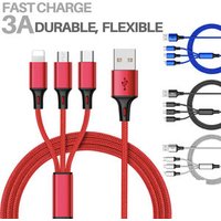 3 in 1 Fast USB Charging Cable Universal Multi Function Cell Phone Charger Cord
