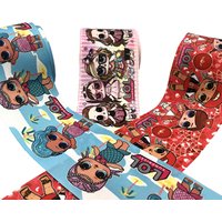 3 inch (75mm) high quality cartoon girl character foil Printed grosgrain ribbon