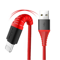 ROCK Hi-Tensile 2.4A fast charging 1.2M braided wire data usb cable for iPhone 7 cable