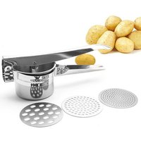 Amazon hot seller Manual Stainless Steel Potato Masher Press Ricer with 3 Interchangeable Discs
