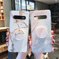 For Samsung Galaxy S10 Case Marble Phone Case For Samsung S10e S10 S9 S8 Plus S7 Note10 9 8 Cover Stand Holder Silicon Coque