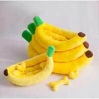 Washable Banana Shaped Pet Bed Small to Medium Dogs