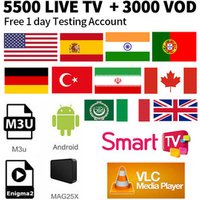IPTV 5500channels HD Arabic Europe USA Germany Canada Italy Russia Africa France India Latin America smart IPTV M3U subscription