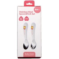 2 piece stainless steel kids children flatware, toddler silverware baby cutlery set