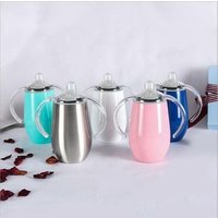 8oz hot sale sippy tumbler double wall stainless steel vacuum insulated cup stainless steel sippy wine tumbler with two handle