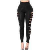 High Waist Skinny Leggings Cross Lace up Sides