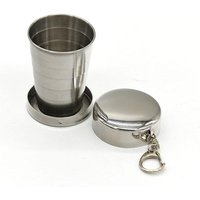 75ml foldable cups portable retractable stainless steel collapsible cup stainless steel metal camping cup with key chain