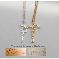 925 silver gold plated name necklace personalized custom nameplate necklace handwriting signature letters engraving jewelry