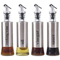 New Design Kitchen Glass Oil Bottle Stainless Steel Leak-proof Soy Sauce Vinegar Cruet Storage Dispenser Useful Kitchen Tools