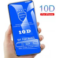 Edge to edge curved 10D Tempered Glass for iPhone X XS max XR screen Protector Full Cover for apple iPhone 7 8 plus