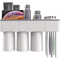 Wekity Wall Mounted Toothbrush Holder Magnetic Cups