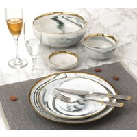 Best quality bowl dinner ware gold rimmed china marble bowl
