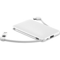 Consumer electronics 2019 Ultra-thin OEM logo printing slim power bank with built in charge cable