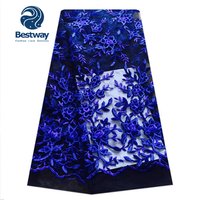 Tulle Flower Sequin & Stone Embroidery Lace Fabric