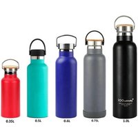 Vacuum Insulated Stainless Steel Water Bottle with Bamboo Lid