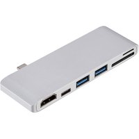 High Speed 6 in 1 Aluminum 6 port USB Type C Hub Combo HDMI Multi Ports TF SD Card Reader PD Charging USB 3.0 Hub 4K Port