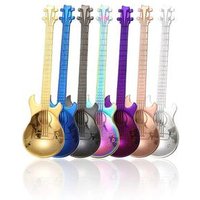 304 stainless steel coffee spoon creative guitar shaped spoon metal stirring ice cream spoon