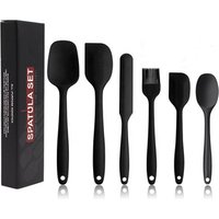 6 Piece Heat Resistant Silicone Spatula Set - Non-Stick - Kitchen Utensils Set for Cooking, Baking and Mixing with color box