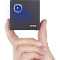 Salange C80 Mini Cube Pocket DLP Projector with Touch Panel 100 Ansi Lumens Auto Keystone Android7.1 Battery Mini 4K Beamer