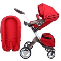 S High View Four Wheel Baby Stroller Can Sit and Lie In Luxurious Folding Two-way Shock Absorber for Children Baby Carriage