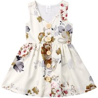 2019 Summer Top sell baby clothing sleeveless floral dress for girls