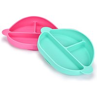 BPA Free baby food plate waterproof Microwave Safe Toddler Round Kid child suction Divided silicone eating dinner placemat set