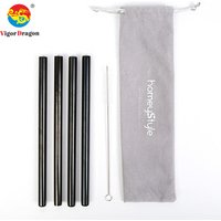 Rainbow Multi-Colored 12MM Boba Juice Tea Drinking Stainless Steel Straws