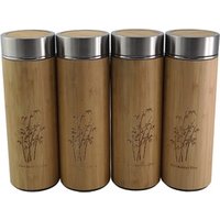Natural eco-friendly Stainless Steel Water Bottle Insulated Bamboo wooden Tea coffee travel Tumbler Mug